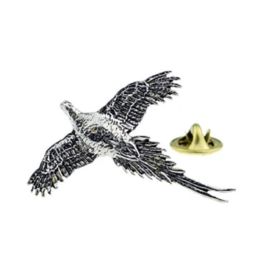 Image of GIFTSEARCH High Pheasant Bird English Pewter Lapel Pin Badge (XTSPBB47)