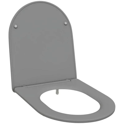Image of vidaXL Quick Release Toilet Seat with Soft Close Duroplast Grey