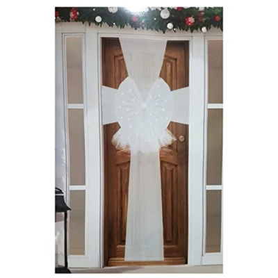 Image of Lesser &amp; Pavey Decorative Festive LED White Door Bow