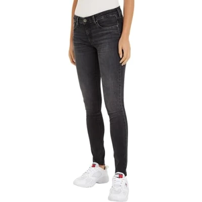 Image of Tommy Jeans Women&#039;s Sophie Lw Skn Ah1288 Denim Pants, Black, 31W / 28L