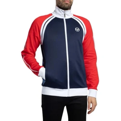 Image of Sergio Tacchini Ghibli Track Top, Navy/Red/White, Full Zip Sports Jacket (UK, Alpha, 3XL, Regular, Blue)