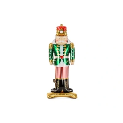 Image of Foil Balloon Nutcracker 34 x 85 cm Standing with Air Filling Stand for Christmas Children&#039;s Birthday as Decoration Party Green Red Gold