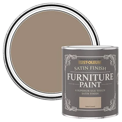 Image of Rust Oleum Brown Furniture Paint in Satin Finish Salted Caramel 750ml