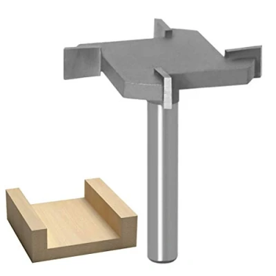 Image of WSOOX CNC Spoilboard Surfacing Router Bit, 4 Wings 6mm Shank Slab Flattening Planing Bits 40mm Cutting Diameter Carbide Planer 1/4 Inch Height Woodworking Tool