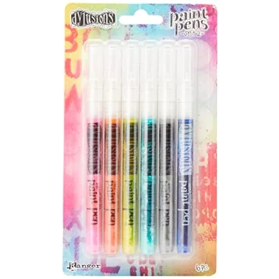 Image of Ranger Dylusions Number 2 Paint Pens, Synthetic Material, Multi Colour, 6 Count (Pack of 1)