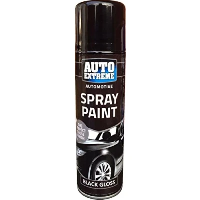 Image of 250ml Auto Spray Paint Black Gloss 1901 Can Household Car Van Bike Aerosol (2 Pack)