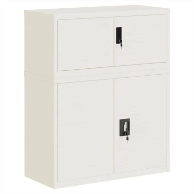 Image of vidaXL File Cabinet White 90x40x110 cm Steel