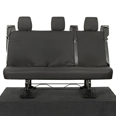 Image of My Van Seat Covers MVSC131B Tailored Waterproof Rear Black To Fit Ford Transit Custom DCIV 2013 2023