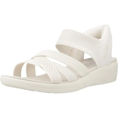 Image of Skechers ARYA Wedge sandals, Women&#039;s, Size: 42, Off white knit shoes