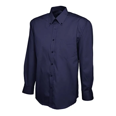 Image of Mens Pinpoint Oxford Full Sleeve Shirt Navy 2XL