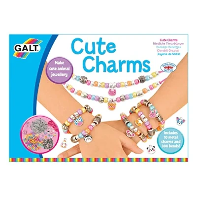 Image of Galt Cute Charms Creative Cases Necklace and Bracelet Making Kit 300Plus Colourful Animal Beads Fun Craft Kits for Kids,Childrens Jewellery Activity Set Ages 7 Years Plus