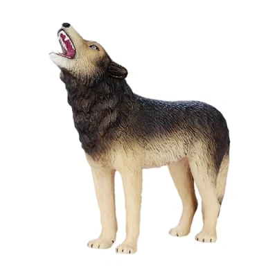 Image of MOJO Wolf Howling Woodland Wildlife Animal Model Toy Figure