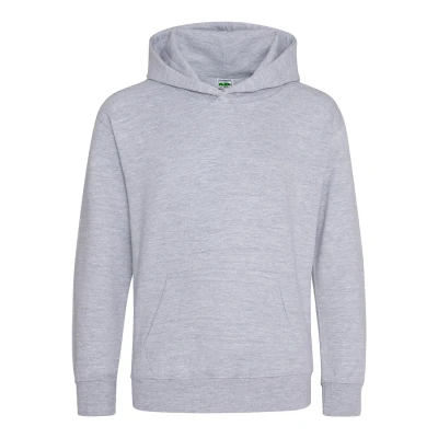 Image of AWDis Boy&#039;s Kids Hoodie, Grey (Heather Grey), Large