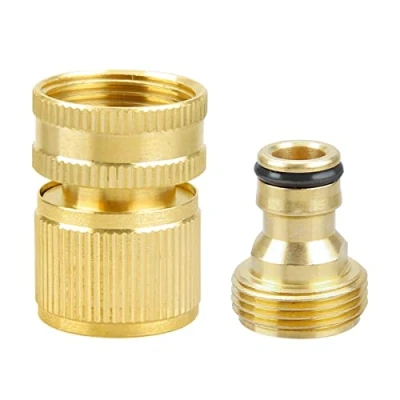 Image of Brass Garden Hose Tap Connectors, GLADFRESIT 3/4&quot; Male and Female Thread Quick Connect No Leak Connector Fitting