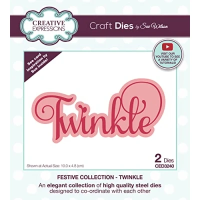 Image of Creative Expressions Sue Wilson Festive Collection Twinkle Craft, Metal, Die Size 10 x 4.8 cm