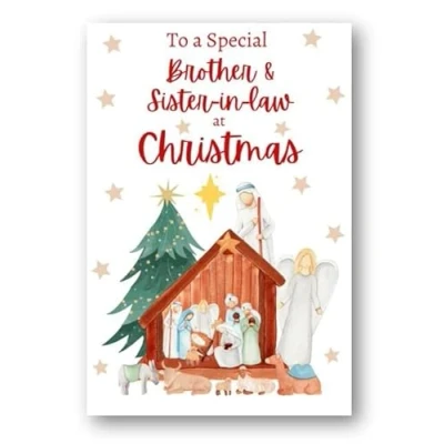 Image of Second Ave Brother &amp; Sister in Law Christmas Nativity Xmas Holiday Festive Greetings Card