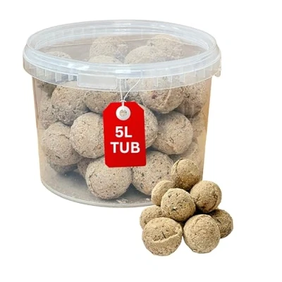 Image of Beewarm Premium Wild Bird Food 5L Fat Balls for Garden Birds High Energy, No Mess Feed (5L, Balls)