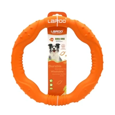 Image of LaRoo Floating Flying Dog Disc Toys,Summer Pet Training Outdoor Durable Chew Toys for Medium and Large dogs (Large Orange/30cm)