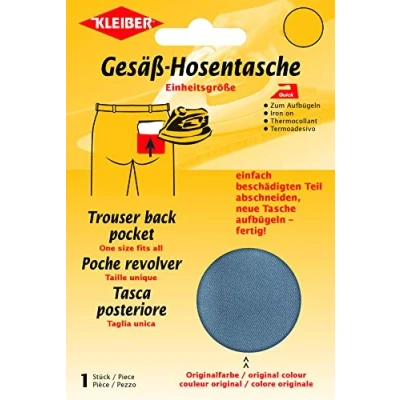 Image of Kleiber Iron on Replacement Back Pocket Dark Grey