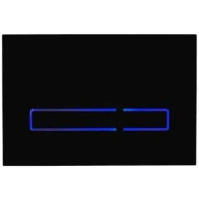 Image of Tavistock Black Glass Contactless Sensor Dual Flush Plate