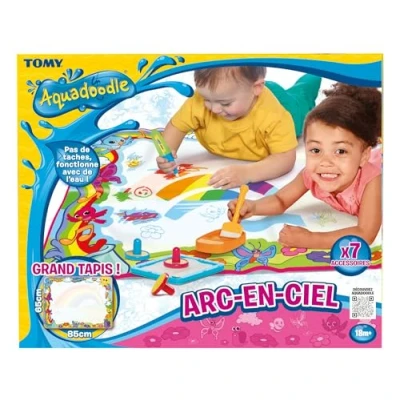 Image of Aquadoodle Super Rainbow Deluxe Large Water Doodle Mat, Official Tomy No Mess Colouring &amp; Drawing Game, Suitable Toddlers and Children,18 Months+