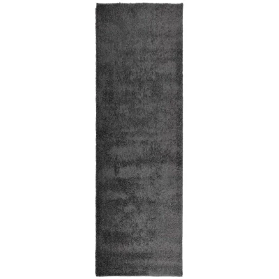 Image of vidaXL Shaggy Rug PAMPLONA High Pile Modern Anthracite 80x250 cm