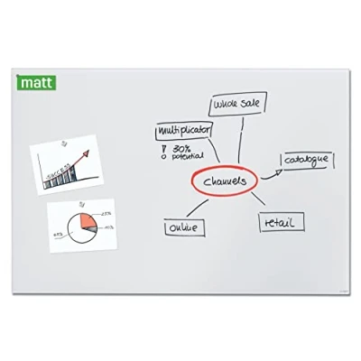 Image of SIGEL GL520 Premium Glass magnetic Board / White Board, matt surface, 150 x 100 cm, easy mounting, super Artverum