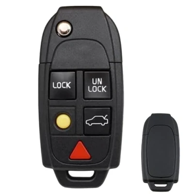 Image of 5 Buttons Flip Car Key Fob Case For VOLVO S60 S80 V70 XC70 XC90 Remote Shell with Uncut Blade
