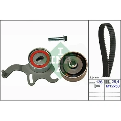 Image of 93188127, 93188128 Timing belt kit INA 530 0054 10 136 with attachment material screw VAUXHALL: Cavalier Mk3 Limousine, Astra CC