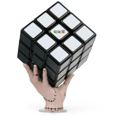 Image of Rubik’s Cube Greyscale Wednesday From the Hit TV Series Wednesday, Problem Solving Challenging Brain Teaser Fidget Toy, Adults &amp; Kids Aged 8+