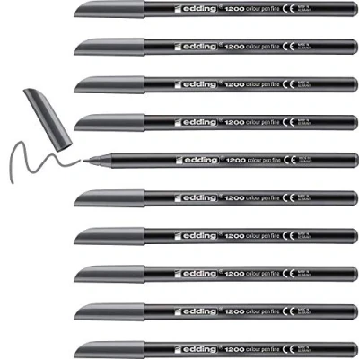 Image of edding 1200 colour pen fine green 10 pens round tip 1 mm felt for drawing and writing school or mandala