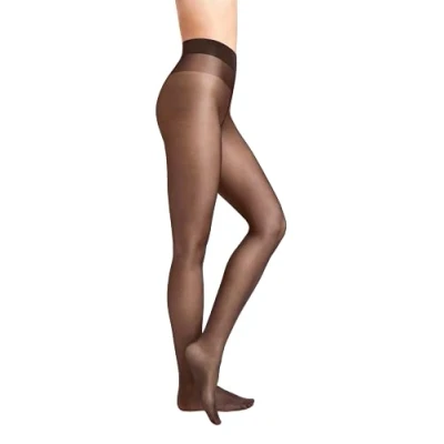 Image of Wolford Women Satin Touch 20 Tights (3 units), Ladies hosiery,transparent,sheer,translucent,shimmering,7212 nearly black,XL