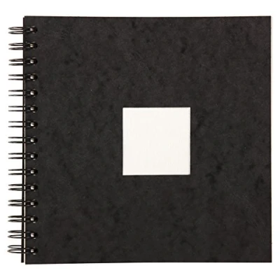 Image of Clairefontaine Ref 96063C Watercolour Travel Album (20 Pages) 20 x 20cm in Size, 300gsm Fontaine Paper, Leather Cover, Wirebound Black Cover
