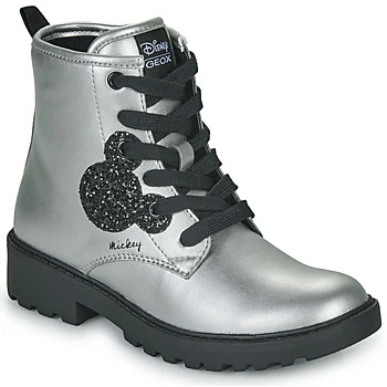 Image of Geox J Casey Girl Ankle Boot, Dk Silver, 1 UK