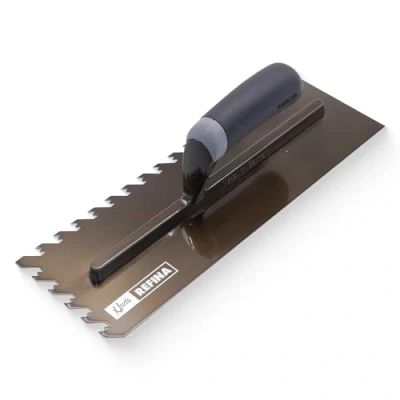Image of Refina NotchTile Graphite Adhesive Spreading Notched Tiling Trowel Right Handed 14&quot; (355mm) with 10mm Notches 2023610R