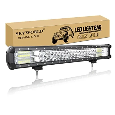 Image of SKYWORLD 23 inch 324W Led Light Bar, Spot Flood Combo Beam bar Auto 12V 24V Driving Offroad Lamp Work Fog Lights, Waterproof Roof Bumper for Car Boat Camp Truck 4x4