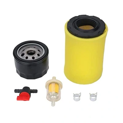 Image of SGBTB Air Filter with Tune Up Kit, Compatible Briggs and Stratton 591334 492932 696854, John Deere D100 D110 D125 D130, Husqvarna YTH22V46, Lawn Mower Oil