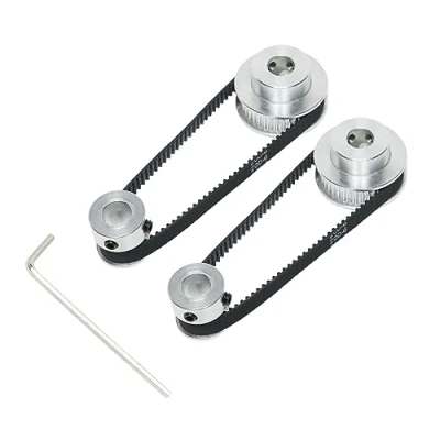 Image of SHCEEC 2PCS Set 2GT Aluminum Timing Pulley 20&amp;40 Teeth 8mm Bore Synchronous Wheel with Length 200mm Width 6mm Belt (20 40T 8B 6)