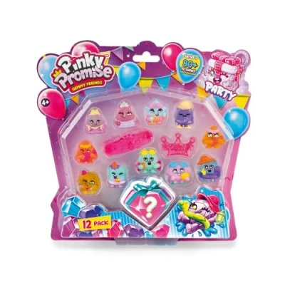 Image of BANDAI Pinky Promise Party 12 Pack Multipack Contains Collectable characters 1 Bracelet And Hairclip For Girls Combine Gems Jewellery Wearable Fun