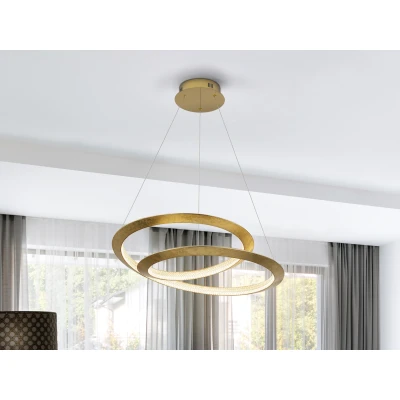 Image of Eternity Integrated LED Pendant Ceiling Light Dimmable Gold 3000K Remote Control