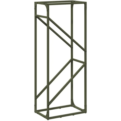 Image of vidaXL Firewood Rack Olive Green 40x25x100 cm Cold rolled steel