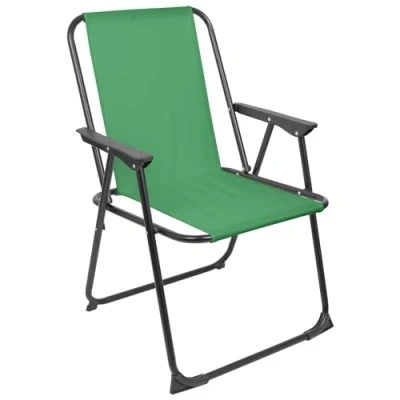 Image of Green Folding Metal Beach Chair By Harbour Housewares