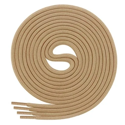 Image of Di Ficchiano shoe laces, round laces for business and leather shoes, tear proof all diameter: 3 mm, length: 60 cm 130 cm, 25 colours, material: polyester, Adult (Unisex), beige