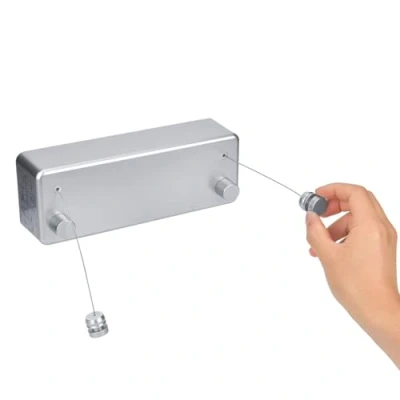 Image of Stainless Steel Clothesline, Retractable Washing Line Wall Mounted Clothes Drying Rope Indoor Balcony Bathroom Rack Extendable Laundry Hanger Silver