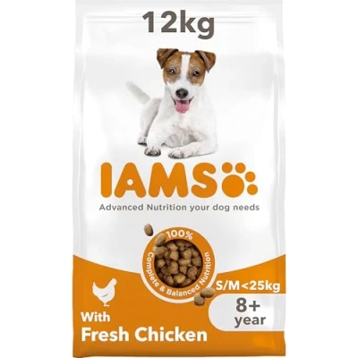 Image of IAMS Complete Dry Dog Food for Senior 8+ Small and Medium Breeds with Chicken 12 kg