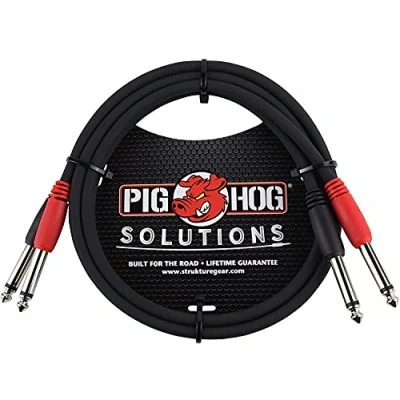 Image of Pig Hog PD 21403 Dual 1/4&quot; Mono (Male) Cable, 3 Feet