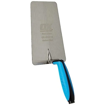 Image of OX PRO Series Plasterers / Builders Carbon Steel Bucket Trowel with Dura grip Soft handle 7 Large