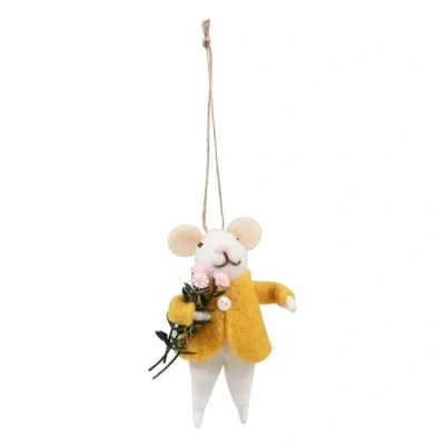 Image of Trimits Needle Felting Craft Kit, Includes Roving Wool Stuffing Instructions, Flower Mouse