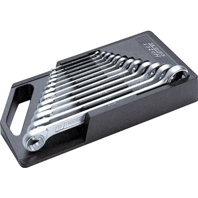 Image of Hazet 610N/12RS 6 32 mm Double Ring Wrench Set Black/Silver (12 Piece)