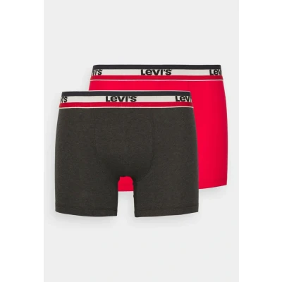 Image of Levi&#039;s MEN LOGO Boxer Brief 2 PACK Pants, Men&#039;s, Size: XL, Red/black